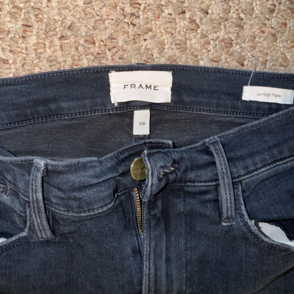 Frame Denim Black High-Rise Flare Jeans - Picture 3 of 5